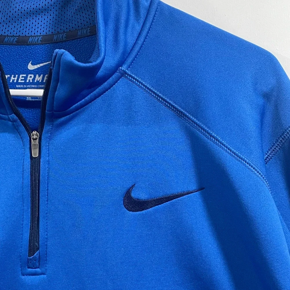 Nike Therma-FIT Mens‎ 2XL Royal Blue Quarter Zip Pullover Fleece 645383-480